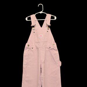 KEY Est. 1908 Kids Pink & White Stripe Bib Overalls - Size 4T